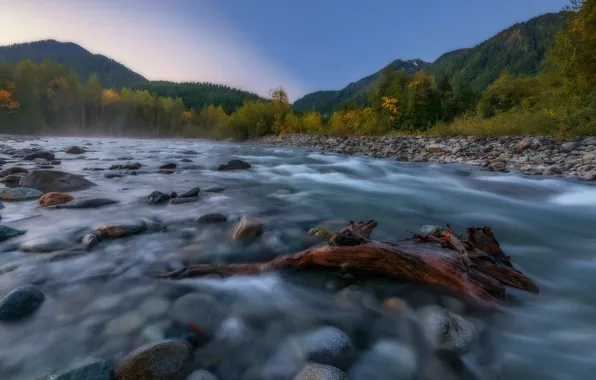 Picture nature, river, stones, for, USA, snag, Skykomish, Skykomish