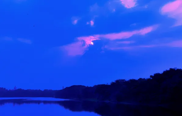 Sun, Water, Sunrise, Dawn, Morning, Lake, Trees, Reflection