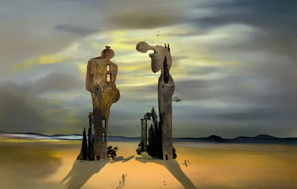 Picture surrealism, picture, Salvador Dali, Salvador Dali, Archeological Reminiscence Millet Angelus
