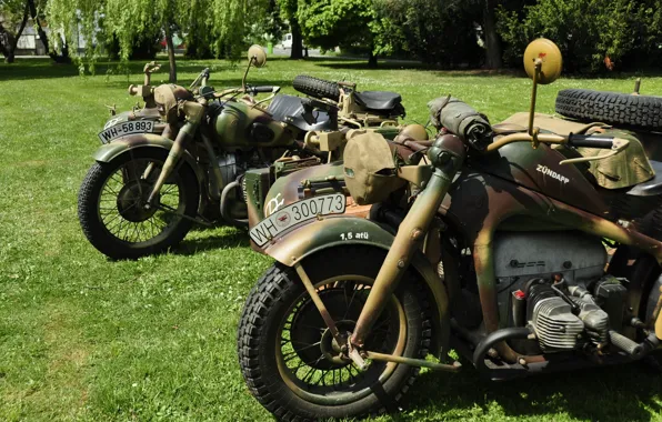 Picture motorcycles, war, military, world, Second, times