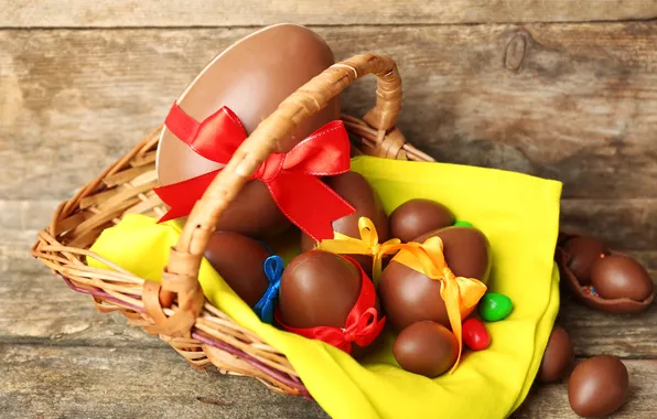 Chocolate, eggs, Easter, chocolate, Easter, eggs, decoration, Happy