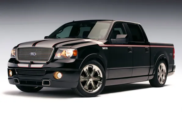 Black, large, ford, drives, pickup, f150, cool car
