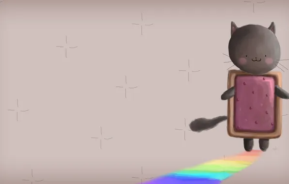 Background, rainbow, Nyan Cat