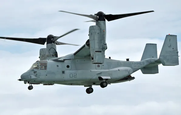 The sky, flight, USA, the tiltrotor, Osprey, Navy, transport, Bell V-22