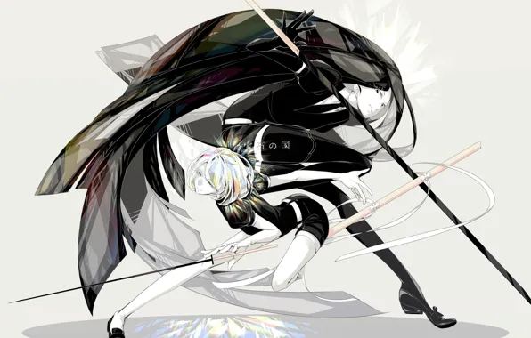 Picture girl, pose, anime, two, Houseki no kuni