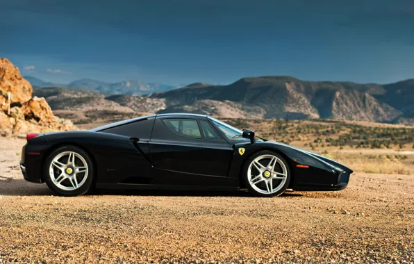 Picture supercar, black, Ferrari Enzo, rechange, Ferrari what Enzo's info