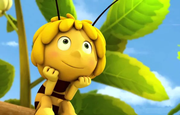Picture sky, leaf, animated film, konoha, bee, animated movie, Maya the Bee, Maya the Bee Movie