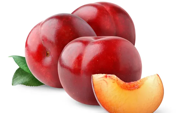 Fruit, plum, leaves