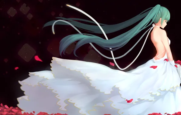 Flowers, girls, art, Hatsune Miku, Vocaloid, Vocaloid, Hatsune Miku, satorixxx