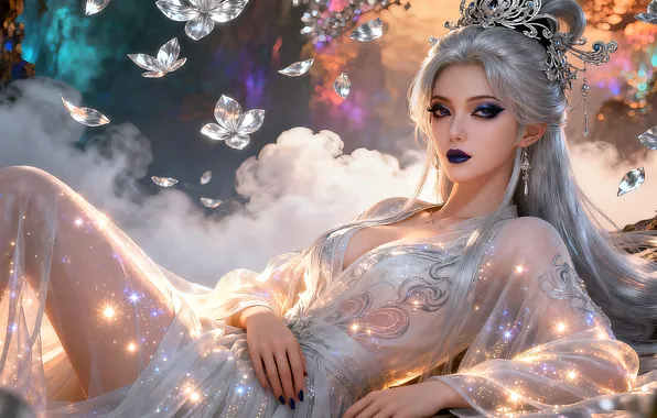 Nature, woman, young, beautiful, model, asian, ai art