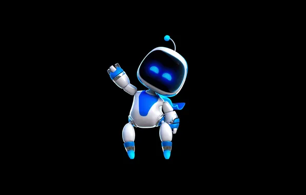 Games, Robot, Black background, Playstation 5, 2024 Games, Astro Bot