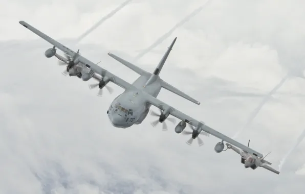 The sky, fighters, the plane, military transport, F-35B, Super Hercules, C-130J