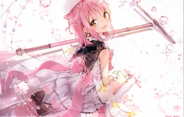 Picture stockings, Subaru, collar, bow, rod, takes, art, pink hair