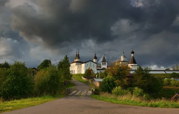 Picture landscape, clouds, nature, the monastery, Maxim Evdokimov, Ferapontovo