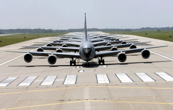 Airport, American transport planes, runway
