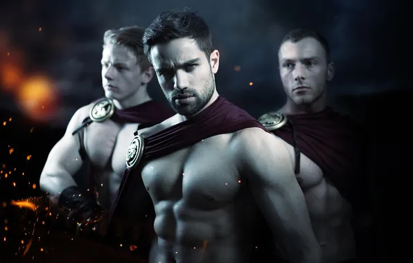 Model, 300 Spartans, guys, torso, men