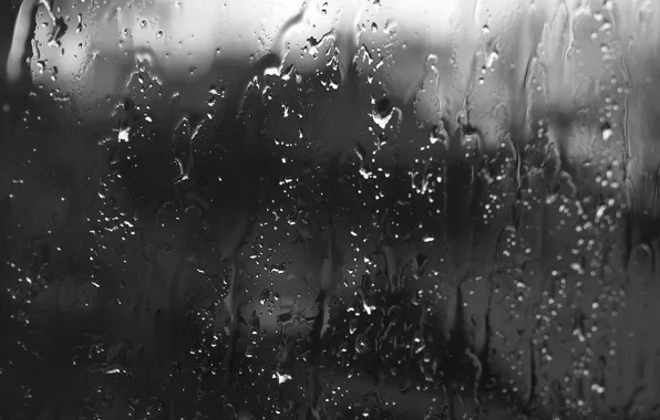 Glass, drops, rain, window