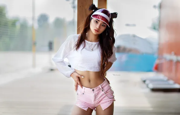 Look, sexy, model, shorts, makeup, Mike, figure, piercing
