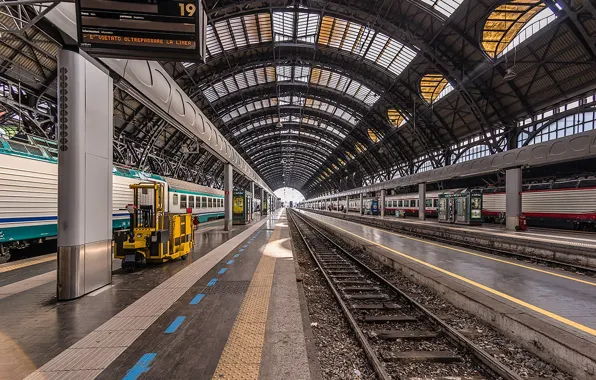 Station, station, railroad, Milan, W/d