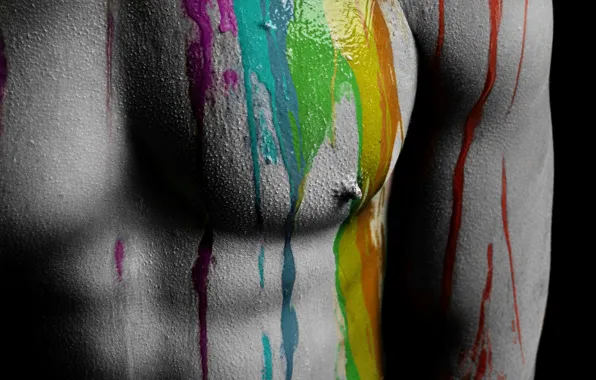 Paint, torso, muscle, inflated, muscles