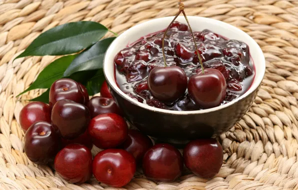 Picture cherry, berries, jam
