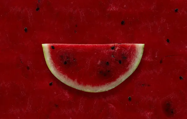 Watermelon, the flesh, slice, seeds, red background, piece, piece, ripe