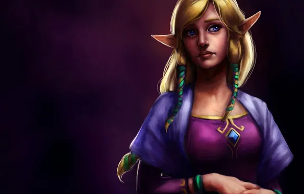 Picture girl, background, art, elf, The Legend of Zelda, Skyward Sword