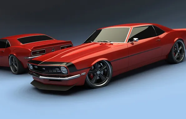 Picture red, tuning, musclecar