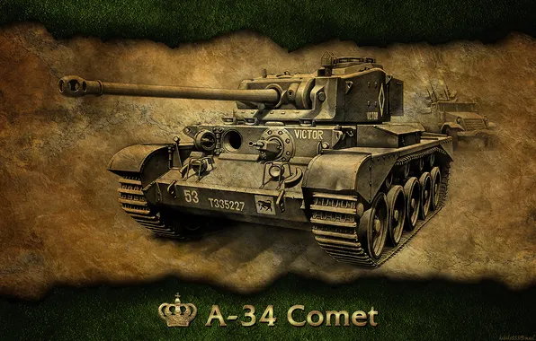 Picture England, art, tank, UK, WoT, World of Tanks, A-34 Comet