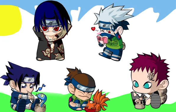 Snake, book, ninja, nine-tailed, Itachi Uchiha, Sasuke Uchiha, nine-tailed Fox, avatars