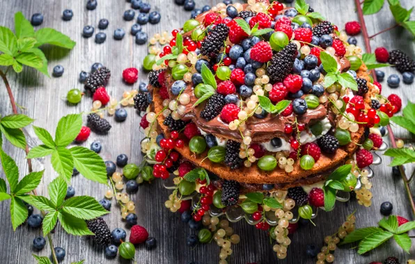 Mint leaves, mint leaves, A delicious dessert, Delicious dessert, berry cake, fruit cake