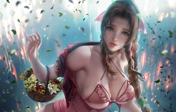 Picture girl, sexy, lingerie, bra, cleavage, long hair, boobs, anime