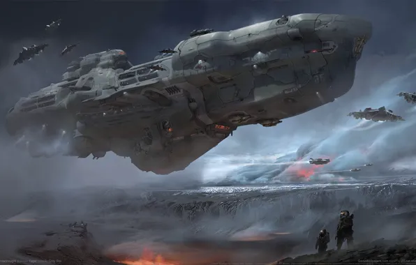Space, fiction, ship, Dreadnought, game wallpapers