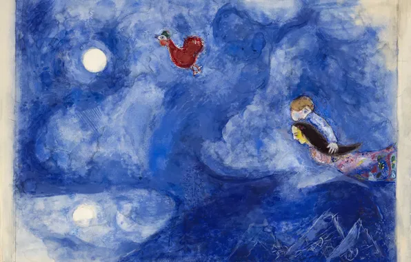 Picture Marc Chagall, Marc Chagall, MARC CHAGALL, decor for Aleko, Aleko, Aleko and Zemphira by Moonlight, …