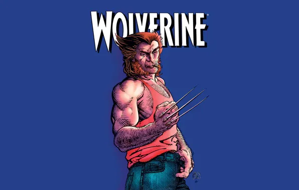 Picture background, jeans, Mike, claws, cigar, Wolverine, Logan, Wolverine