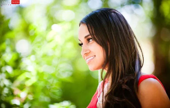 Girl, smile, brunette, girl, Charles Siritho, Jackie Morales