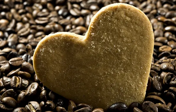 Picture HEART, FORM, FOOD, COOKIES, COFFEE, GRAIN