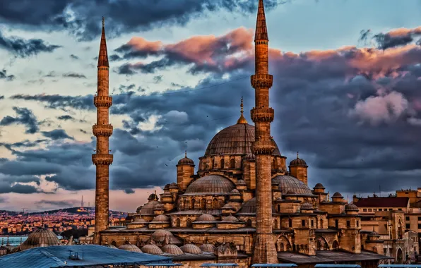 Home, mosque, Istanbul, Turkey, the minaret, Kabatas