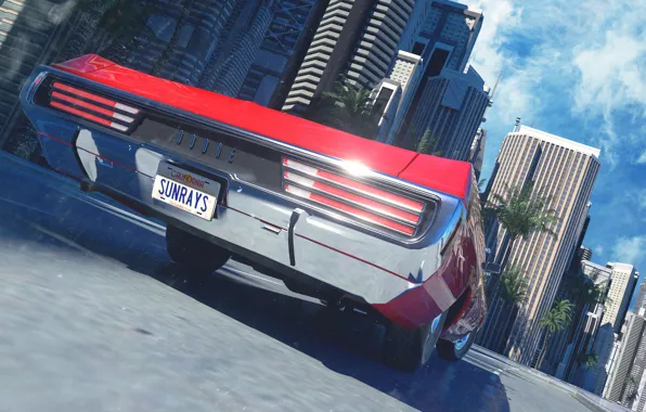 Auto, The city, Retro, Machine, Day, Dodge, Art, California