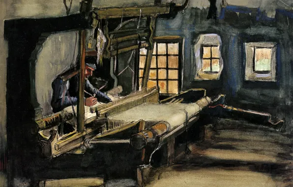 Picture Vincent van Gogh, Watercolors, weaver works, Weaver 4
