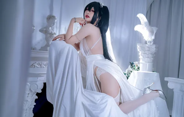 Pose, room, brunette, Asian, cosplay, cosplay, room, brunette