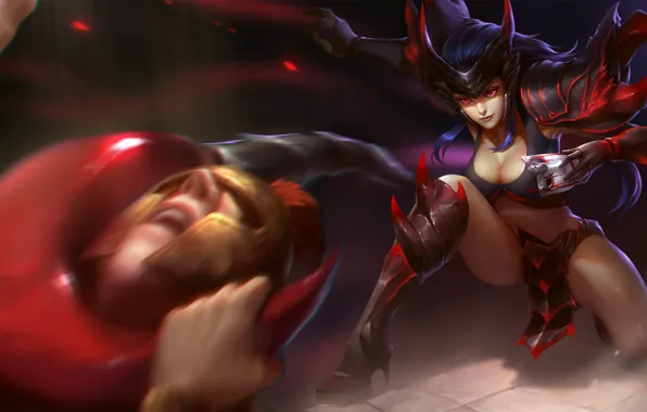 Picture chest, girl, warrior, hon, art, Heroes of Newerth, Slither, Red Scorpio
