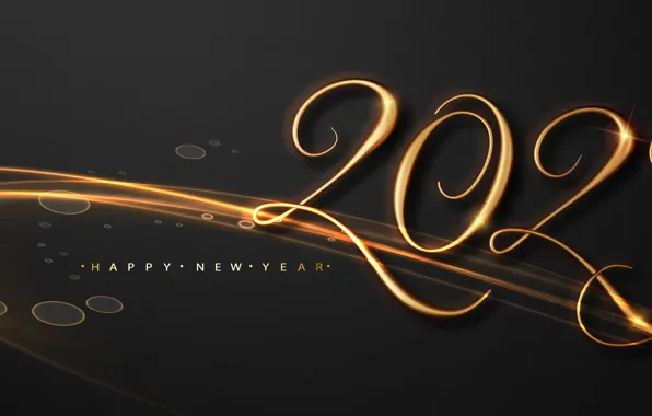 The dark background, figures, New year, banner, gold plated, gold, date, 2023