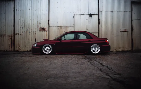 Subaru, Impreza, WRX, Red, side, STI, JDM, Wheels