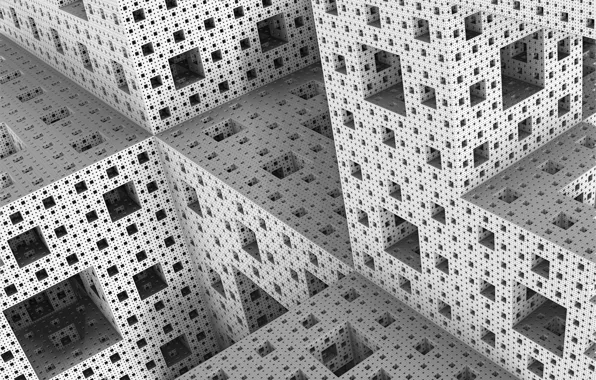 Picture fractal, Mandelbrot, the Menger sponge