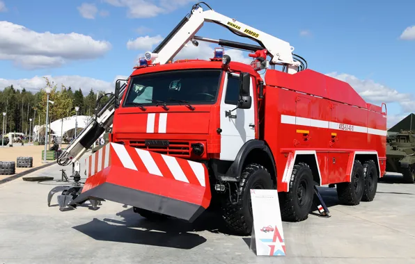 Exhibition, blade, KAMAZ, fire truck, armored vehicle, crane, big car, KAMAZ-63501