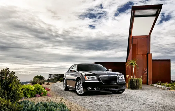 The sky, Auto, Black, Chrysler, Machine, The building, Sedan, 300