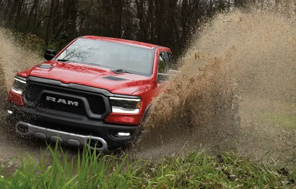 Squirt, dirt, Dodge, the roads, pickup, 1500, Ram, 2019