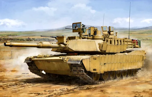 Picture Abrams, US Army, M1 Abrams, M1A2 SEP, Main battle tank USA, 2x7.62mm machine gun М240, …