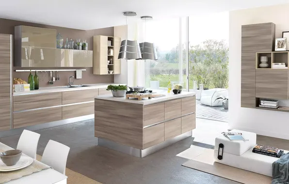Style, Villa, interior, Italy, dining room, dining area, Italian design, kitchen with access to the …